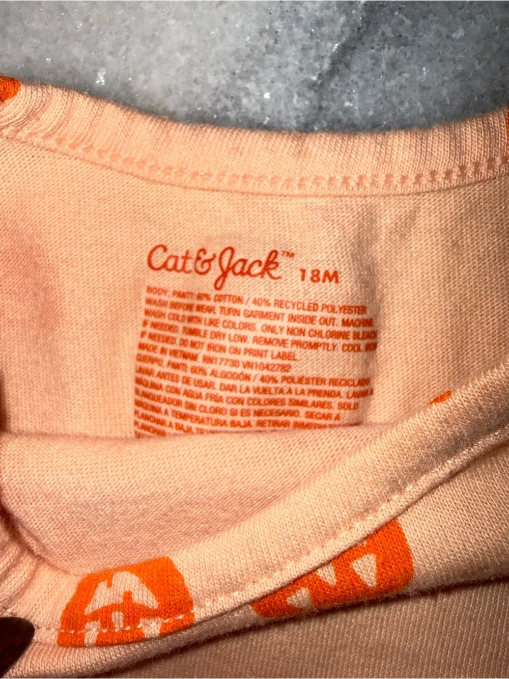 Cat and Jack Pumpkin Print Long-Sleeve Dress with Bloomers - Pink/Orange 18m